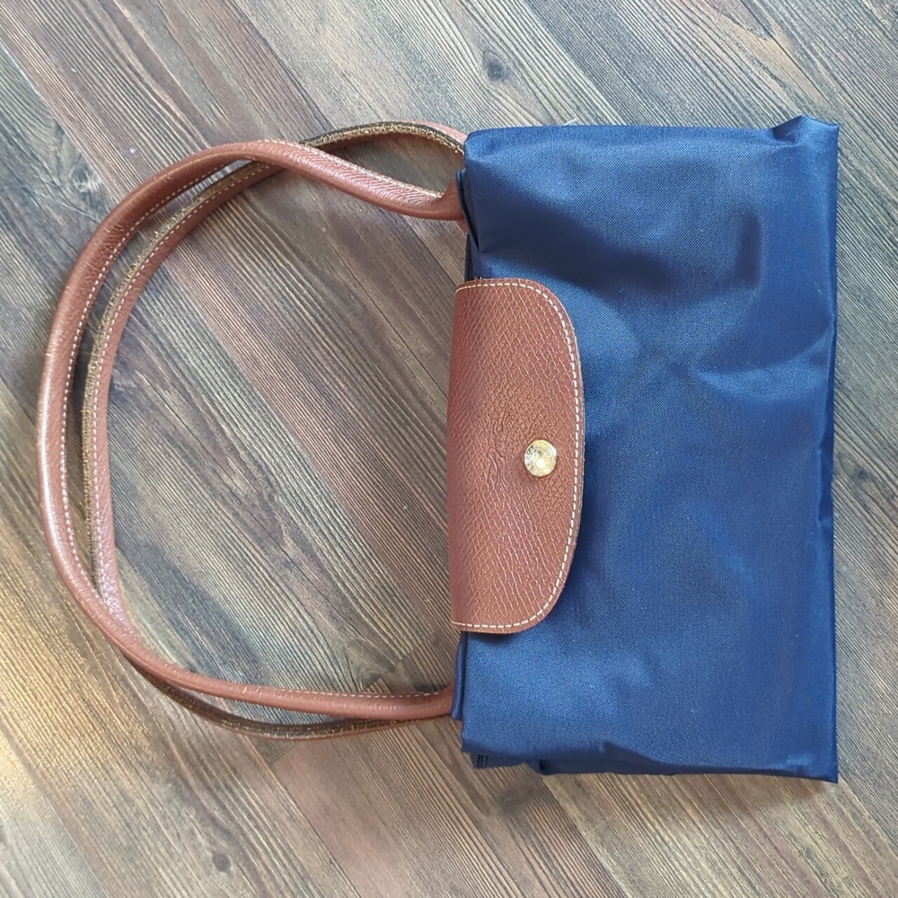 Large Le Pliage Navy Shoulder Bag